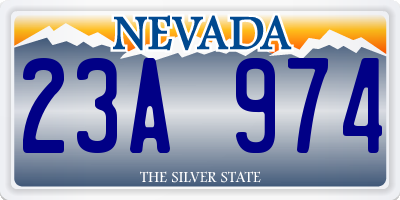NV license plate 23A974