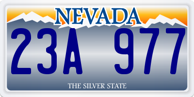 NV license plate 23A977