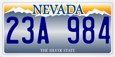 NV license plate 23A984
