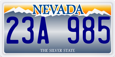 NV license plate 23A985