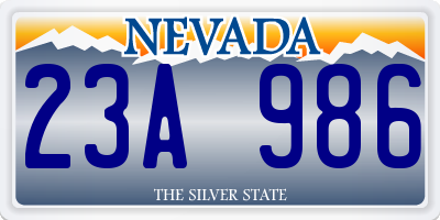 NV license plate 23A986
