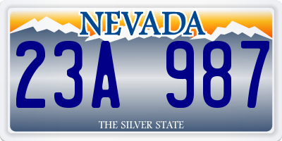 NV license plate 23A987