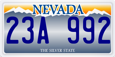 NV license plate 23A992