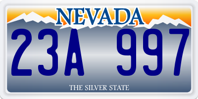 NV license plate 23A997