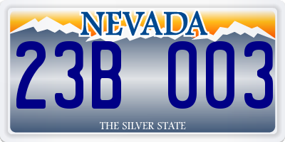 NV license plate 23B003