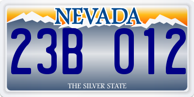 NV license plate 23B012