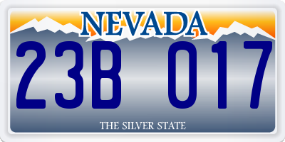 NV license plate 23B017