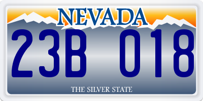 NV license plate 23B018