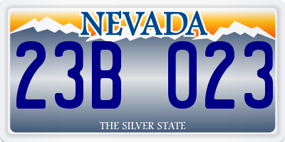 NV license plate 23B023