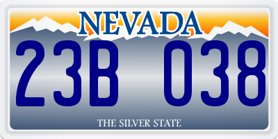 NV license plate 23B038