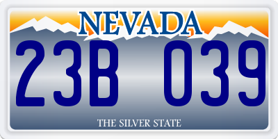 NV license plate 23B039
