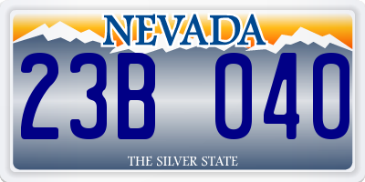 NV license plate 23B040