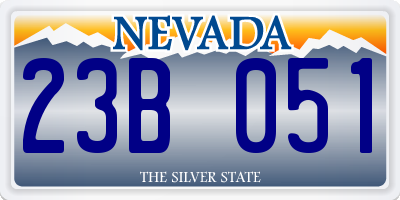 NV license plate 23B051