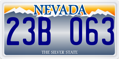 NV license plate 23B063