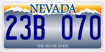 NV license plate 23B070