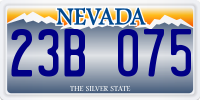 NV license plate 23B075