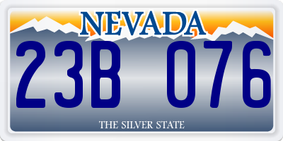 NV license plate 23B076
