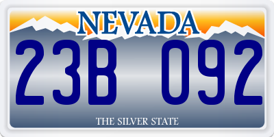 NV license plate 23B092
