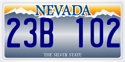 NV license plate 23B102