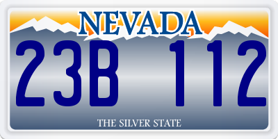 NV license plate 23B112