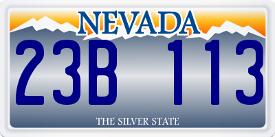 NV license plate 23B113