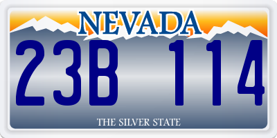 NV license plate 23B114