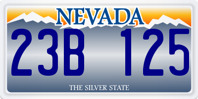 NV license plate 23B125