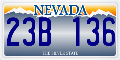 NV license plate 23B136