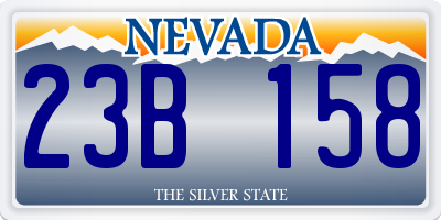 NV license plate 23B158