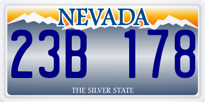 NV license plate 23B178