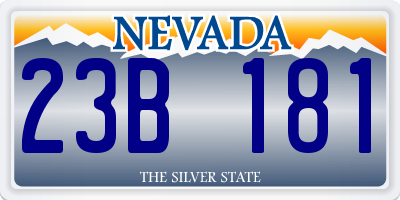 NV license plate 23B181