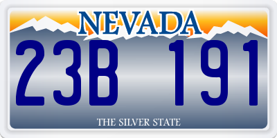 NV license plate 23B191