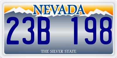 NV license plate 23B198