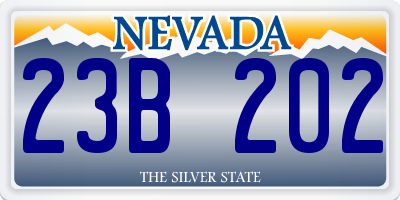 NV license plate 23B202