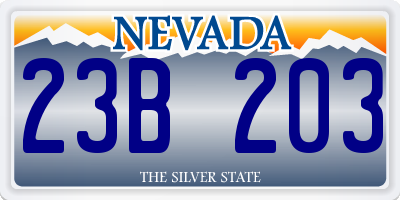 NV license plate 23B203
