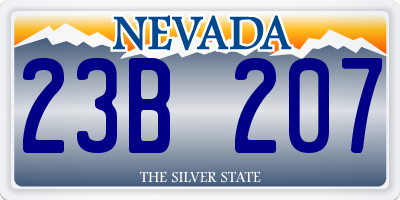 NV license plate 23B207