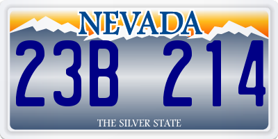 NV license plate 23B214