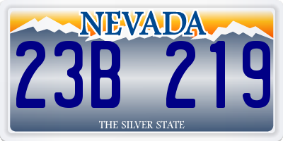 NV license plate 23B219