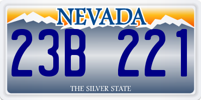 NV license plate 23B221