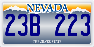 NV license plate 23B223