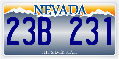 NV license plate 23B231