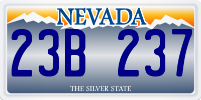 NV license plate 23B237