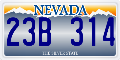 NV license plate 23B314