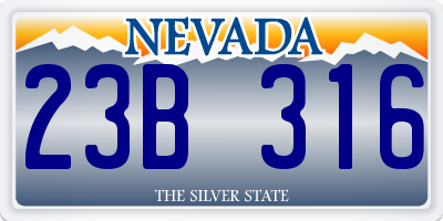 NV license plate 23B316