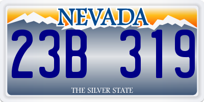 NV license plate 23B319