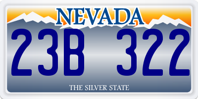 NV license plate 23B322