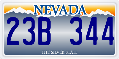 NV license plate 23B344