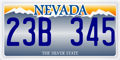 NV license plate 23B345