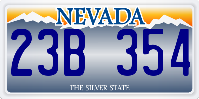 NV license plate 23B354