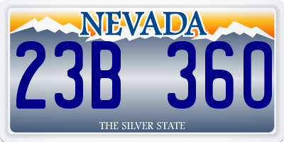 NV license plate 23B360